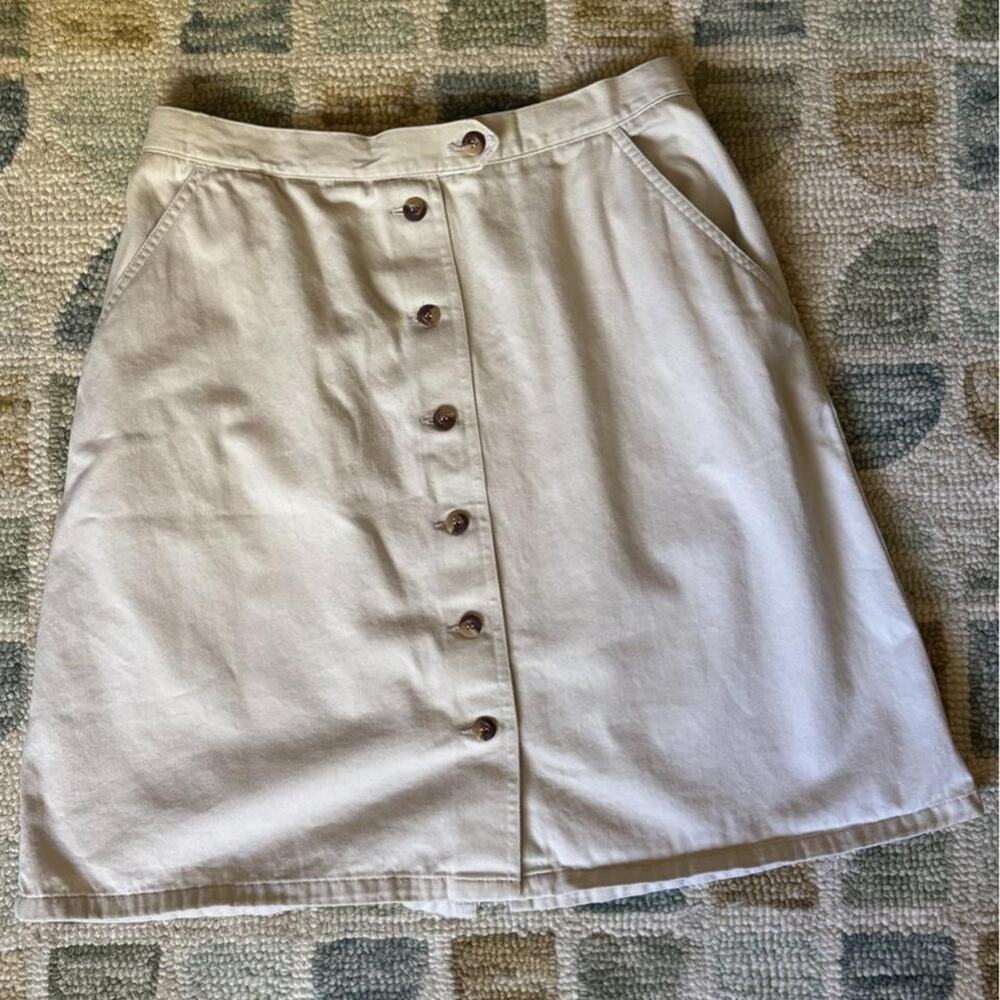 Vintage Classic Button-up Mini Skirt Canvas Minimalist Summer Skirt